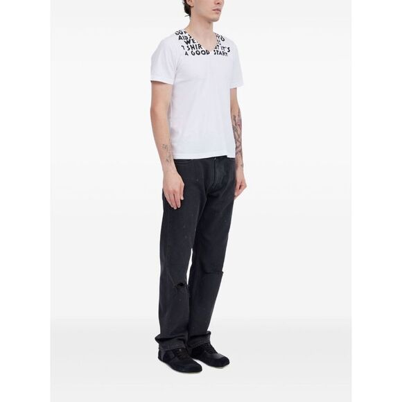 Mm6 Maison Margiela Men Printed Cotton T-Shirt